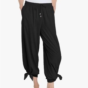 Coolibar Pants Medium M Wide Leg Jogger Cinch UPF 50 Sun Protection SPF